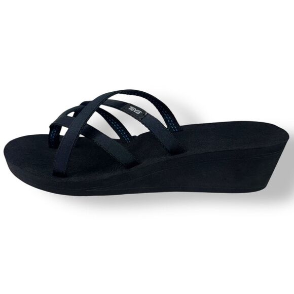 Teva 1000099 Mush Mandalyn Wedge Ola 2 Sandals Black Flip Flop Toe Post Women 10 - Picture 6 of 12